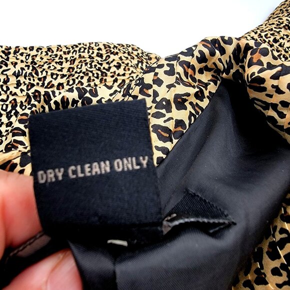 Leopard Print Silk Women's Blazer By Silk Land Loose Fit Size 2X - Picture 6 of 12